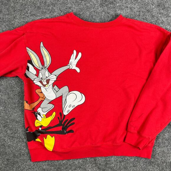Looney Tunes Sweatshirt Mens 3XL Red Graphic Pullover Marvin Taz Tweety - Picture 5 of 7